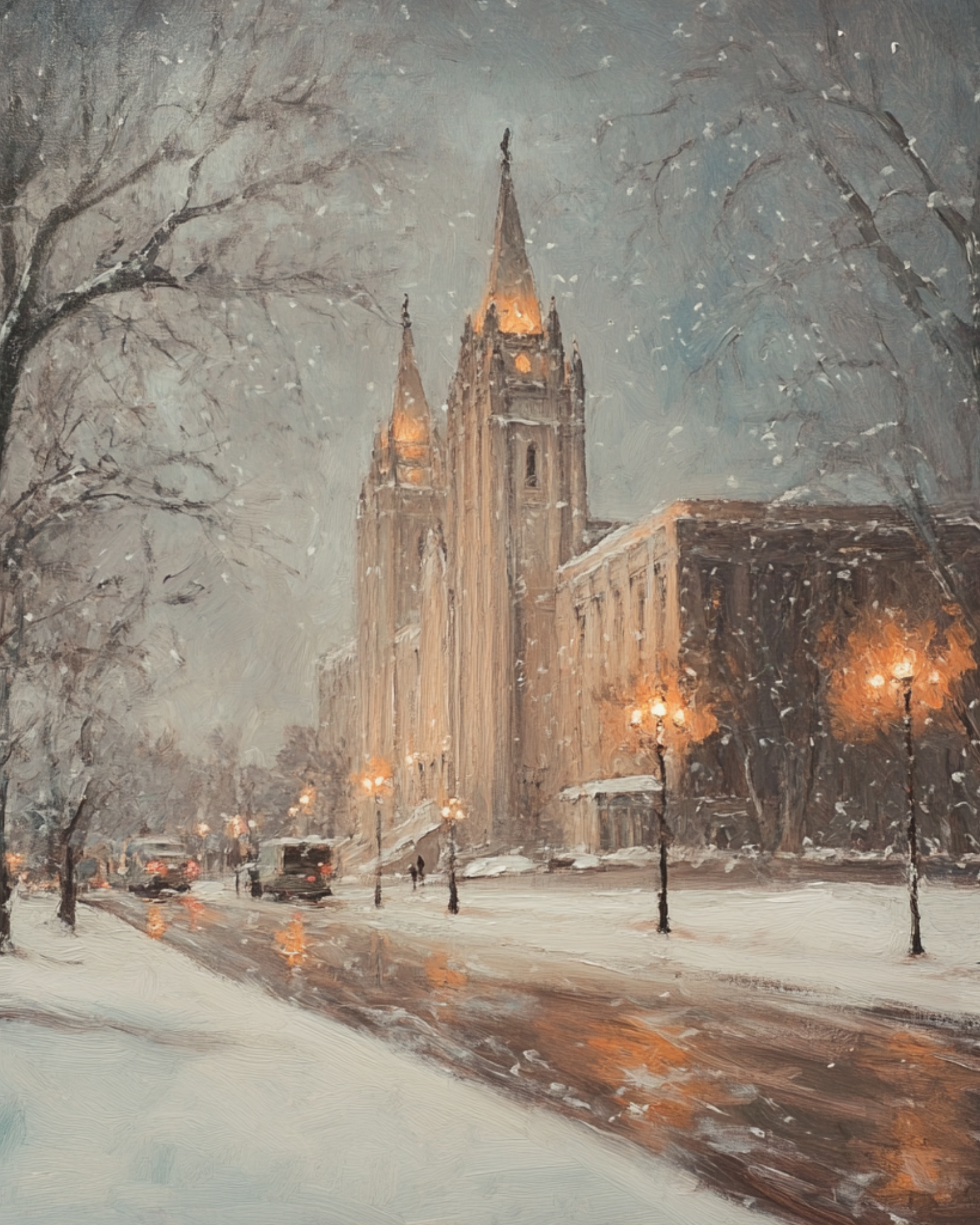 Temple in the Snow Winter Art Print – Heaven & Cozy