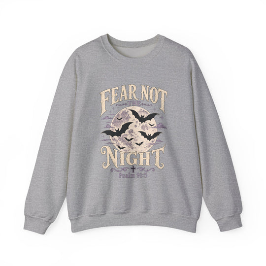 Crewneck Sweatshirt — "Fear Not the Night" Bat & Psalm 91:5 Christian Graphic