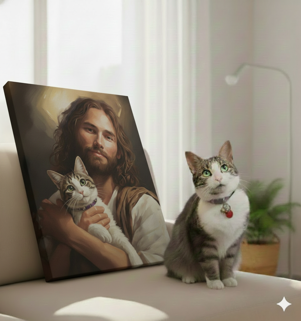 Customizable Cat Christian Art Print