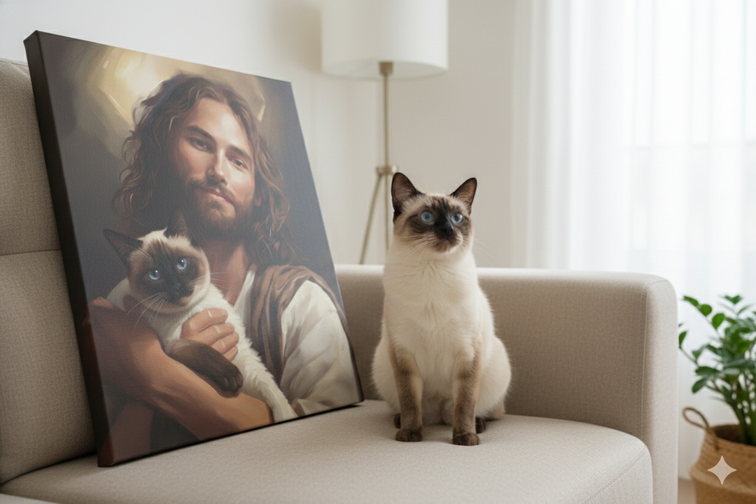 Customizable Cat Christian Art Print