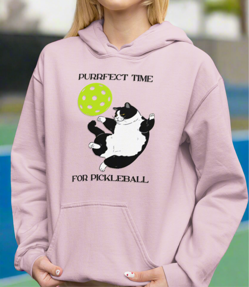 Pickleball Cat Hoodie Sweatshirt