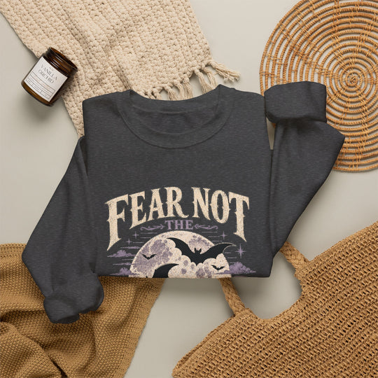 Crewneck Sweatshirt — "Fear Not the Night" Bat & Psalm 91:5 Christian Graphic
