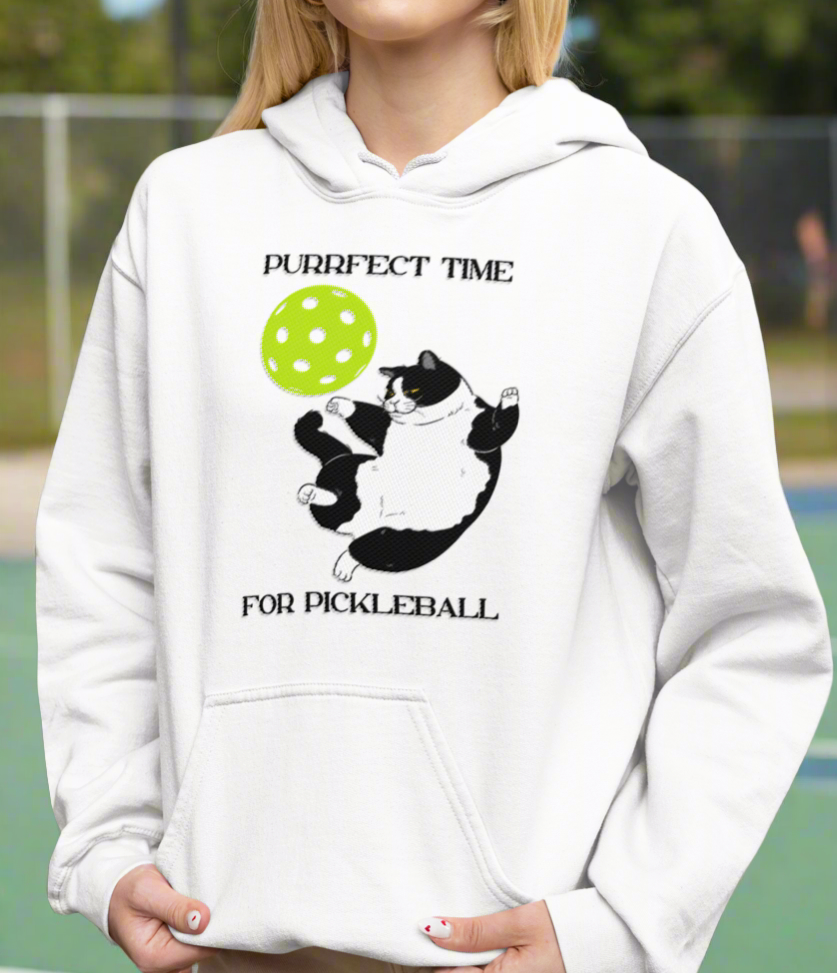 Pickleball Cat Hoodie Sweatshirt