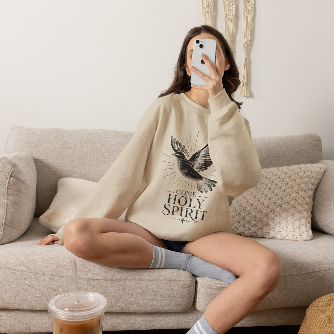 Come Holy Spirit Dove Sweatshirt — Christian Faith Crewneck