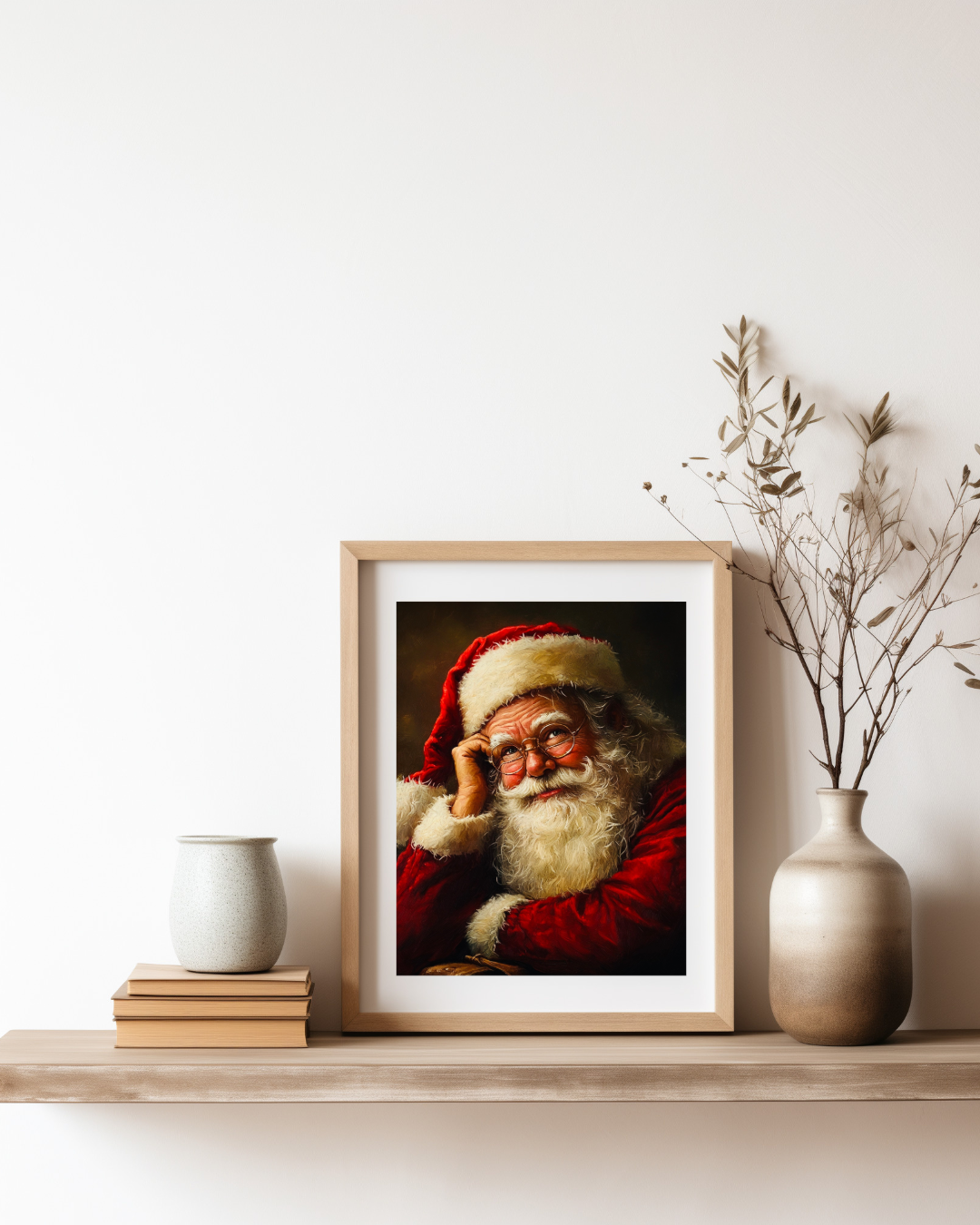 Santa Claus Smiling Christmas Art Print 8" x 10"