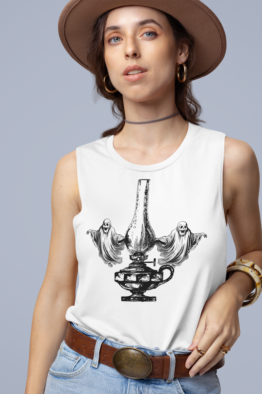 Ghost Lamp Halloween tank top