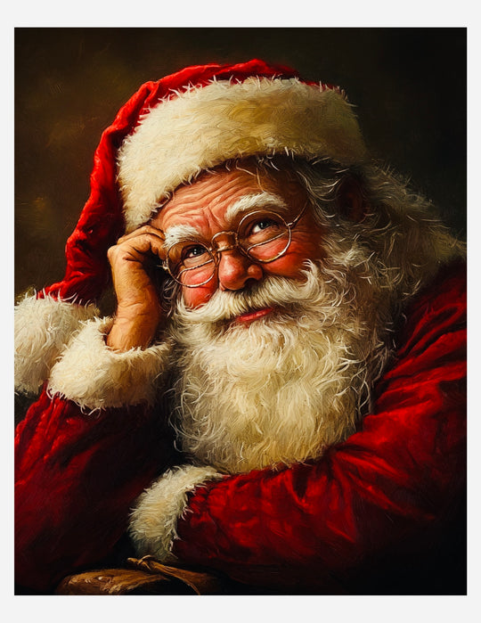 Santa Claus Smiling Christmas Art Print 8" x 10"