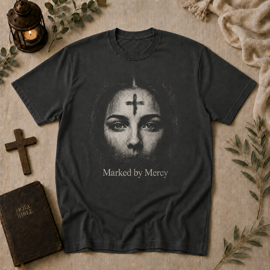 Gothic Portrait T-Shirt — "Marked by Mercy"