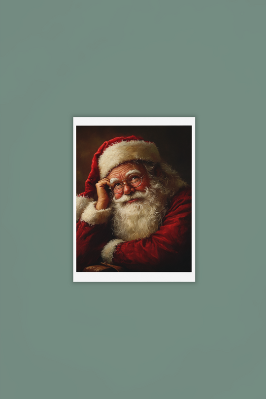 Santa Claus Smiling Christmas Art Print 8" x 10"