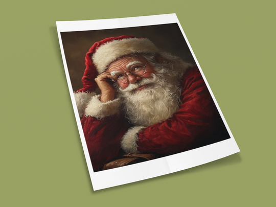 Santa Claus Smiling Christmas Art Print 8" x 10"