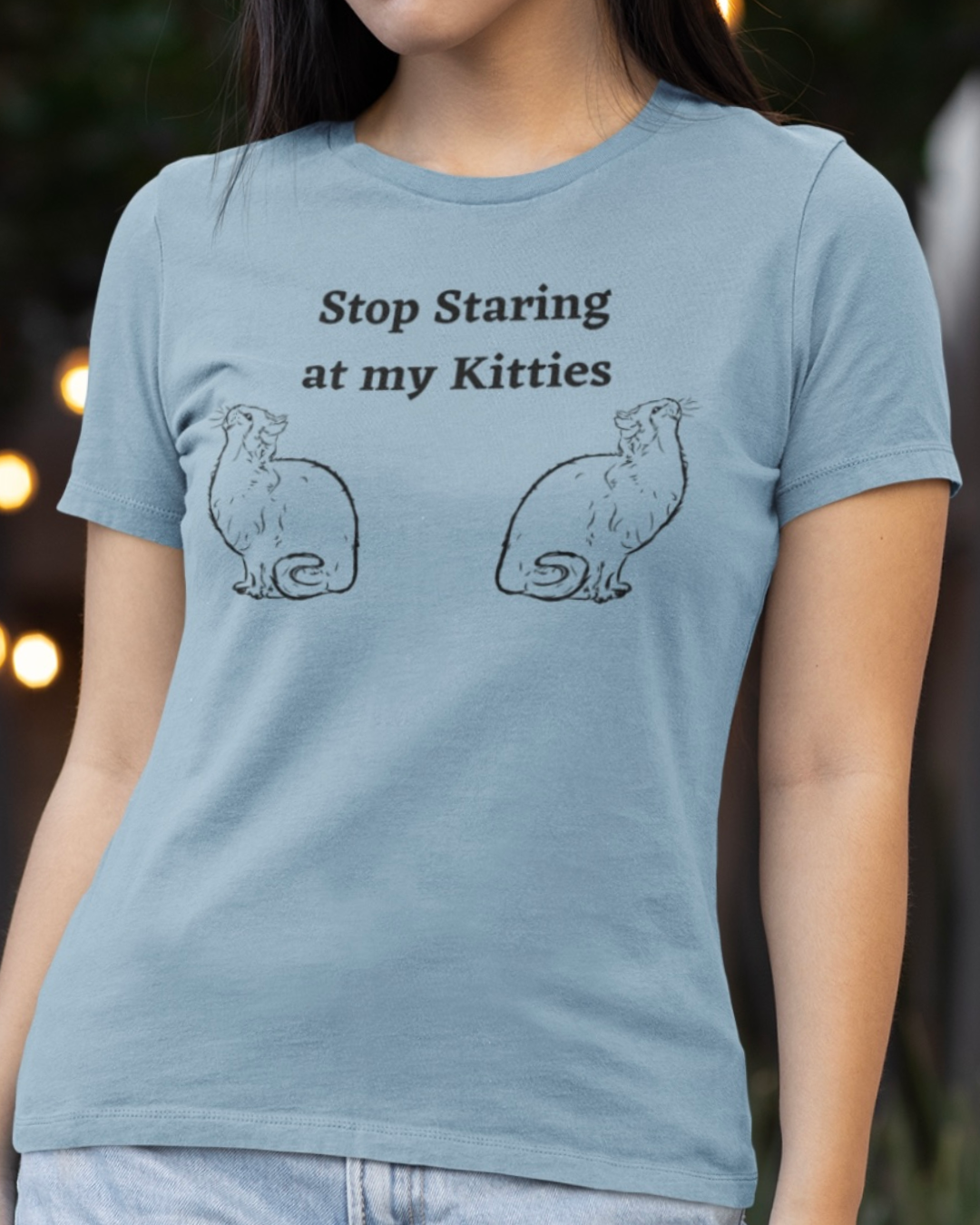 Stop Staring at my Kitties Cat Graphic Tee
