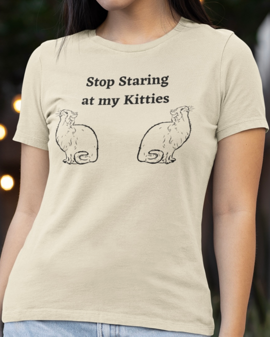 Stop Staring at my Kitties Cat Graphic Tee