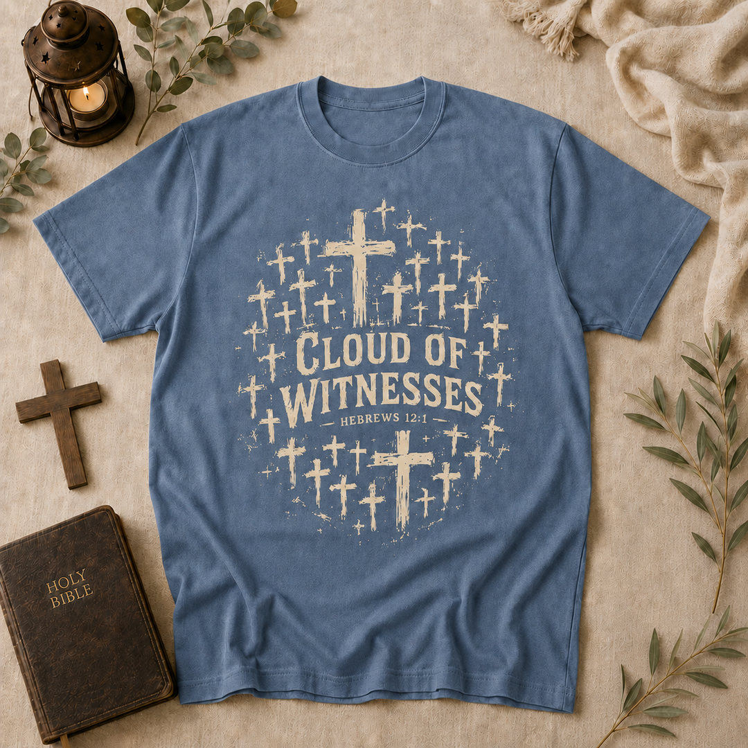 Cloud Of Witnesses Tee In Blue Jean #color_blue-jean
