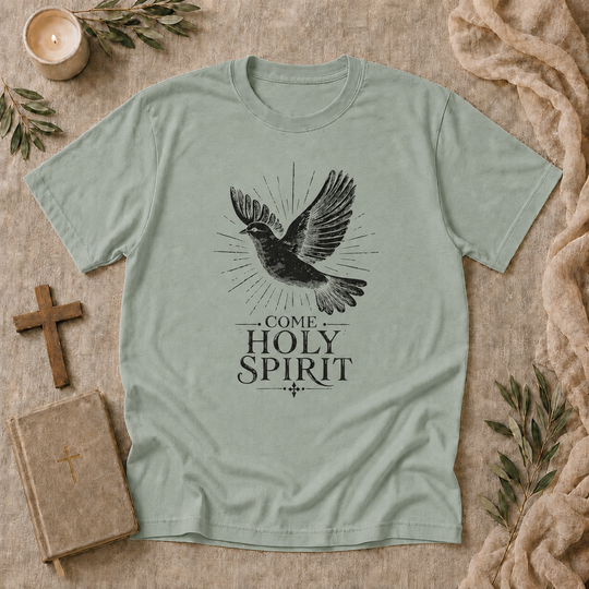 Come Holy Spirit Dove T‑Shirt — 'Come Holy Spirit' Inspirational Christian Tee