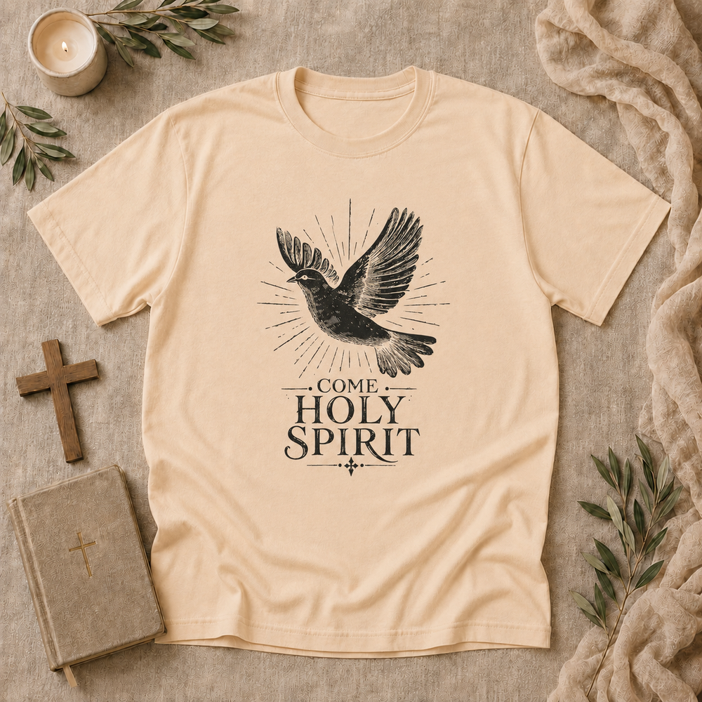 Come Holy Spirit Dove T‑Shirt — 'Come Holy Spirit' Inspirational Christian Tee