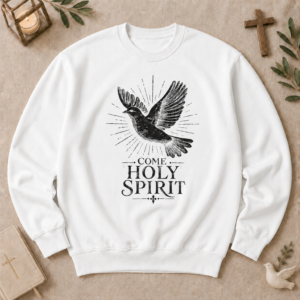 Come Holy Spirit Dove Sweatshirt — Christian Faith Crewneck