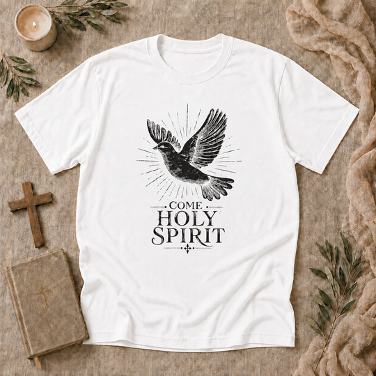 Come Holy Spirit Dove T‑Shirt — 'Come Holy Spirit' Inspirational Christian Tee