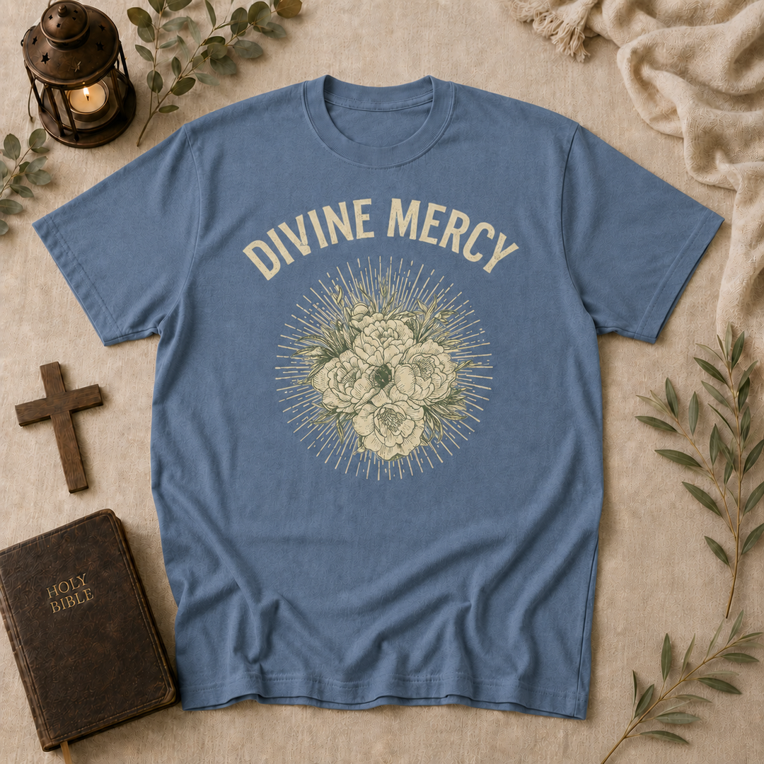 Divine Mercy tee in blue jean #color_blue-jean