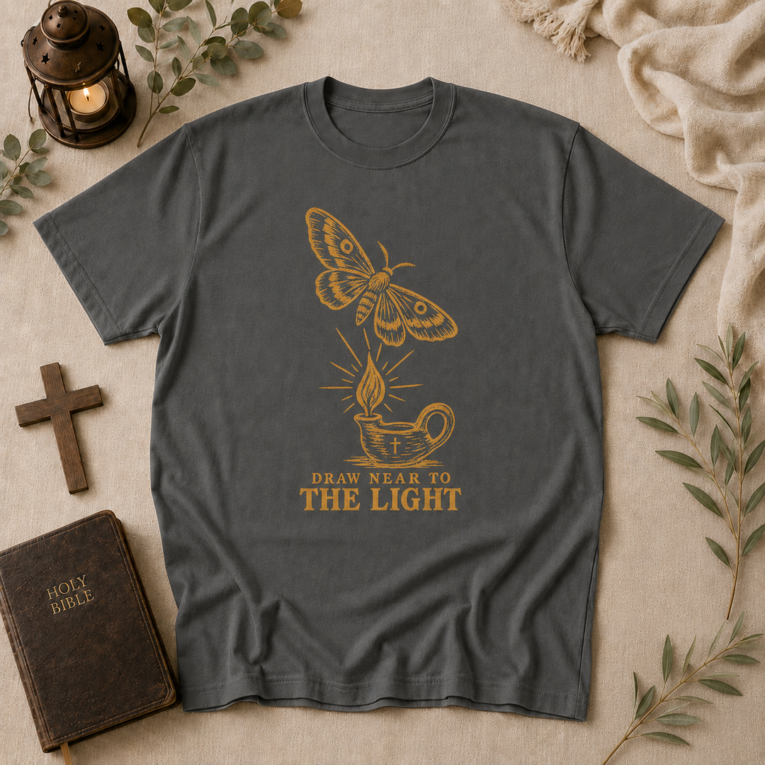 Draw Near To The Light Tee In Pepper #color_pepper