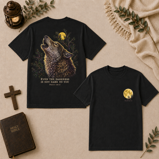 Even The Darkness Is Not Dark To You Tee In Black #color_black