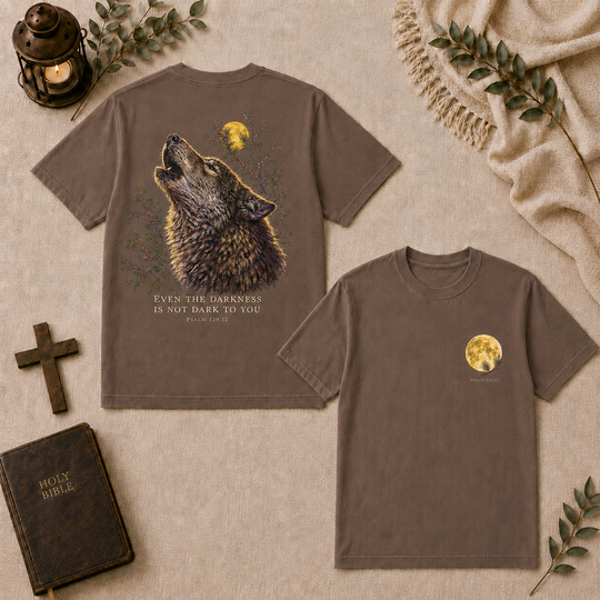 Even The Darkness Is Not Dark To You Tee In Espresso #color_espresso