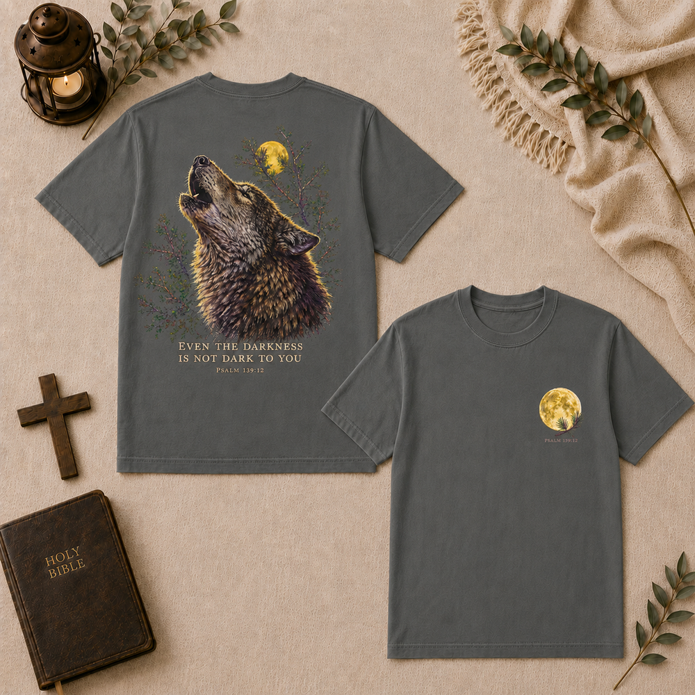Even The Darkness Is Not Dark To You Tee In Pepper #color_pepper