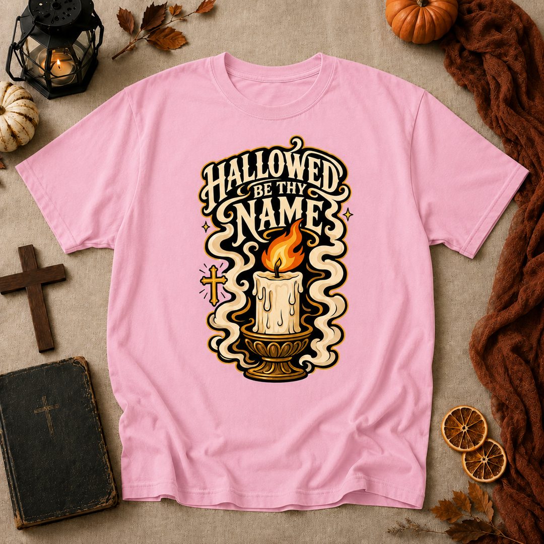 Hallowed Be Thy Name Candle T-Shirt