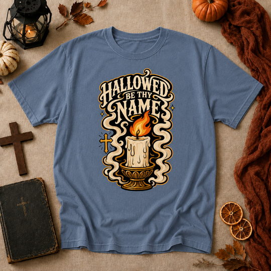 Hallowed Be Thy Name Candle T-Shirt