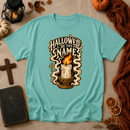 Hallowed Be Thy Name Candle T-Shirt