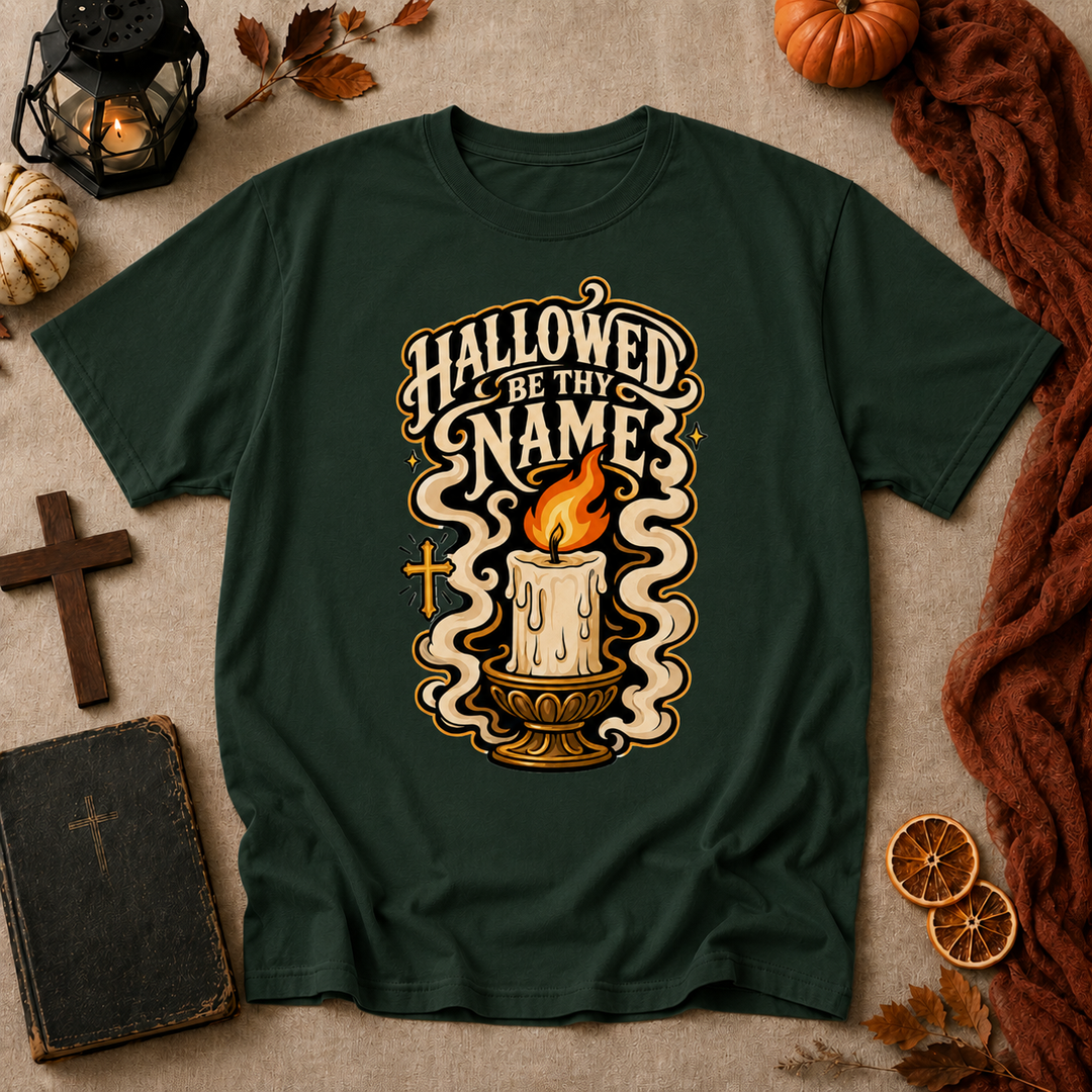 Hallowed Be Thy Name Candle T-Shirt