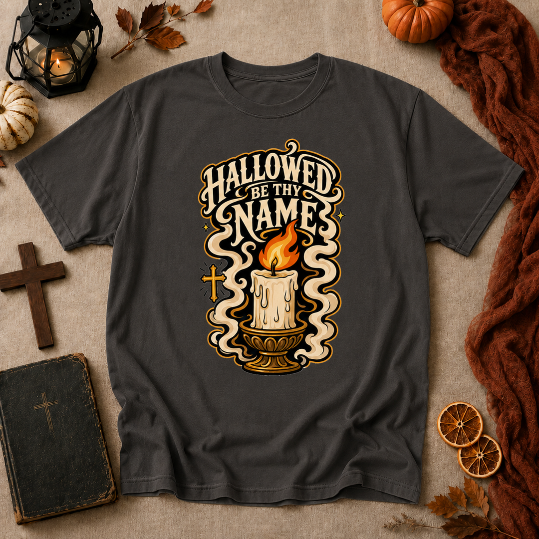 Hallowed Be Thy Name Candle T-Shirt