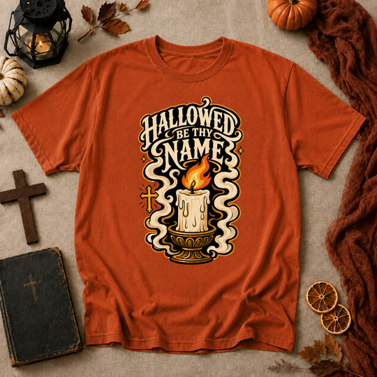 Hallowed Be Thy Name Candle T-Shirt