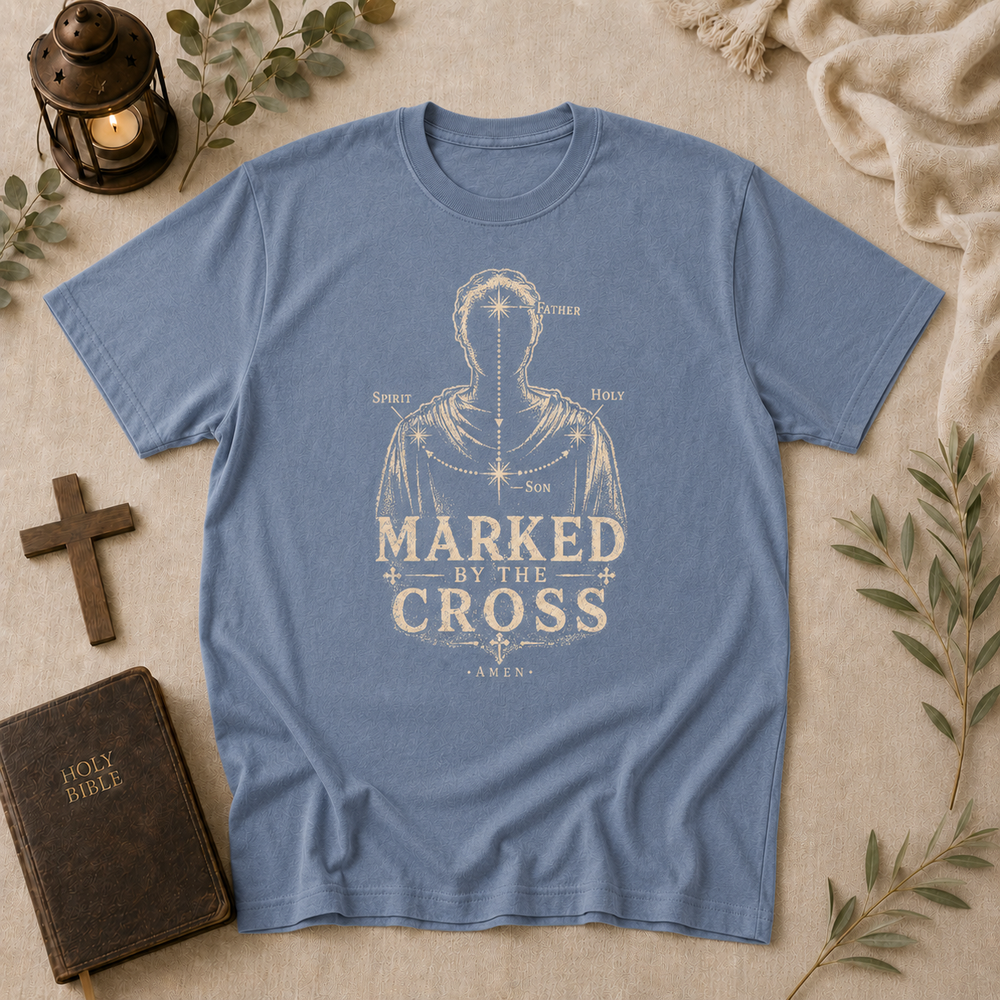 Marked By The Cross tee in blue jean #color_blue-jean