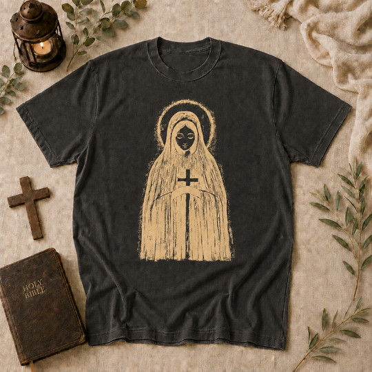 Nun With Cross Tee In Pepper #color_pepper