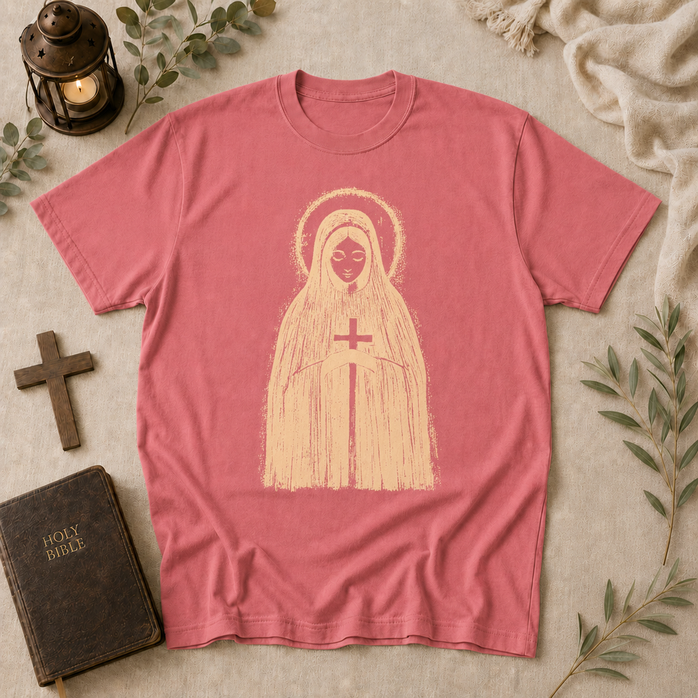 Nun With Cross Tee In Watermelon #color_watermelon