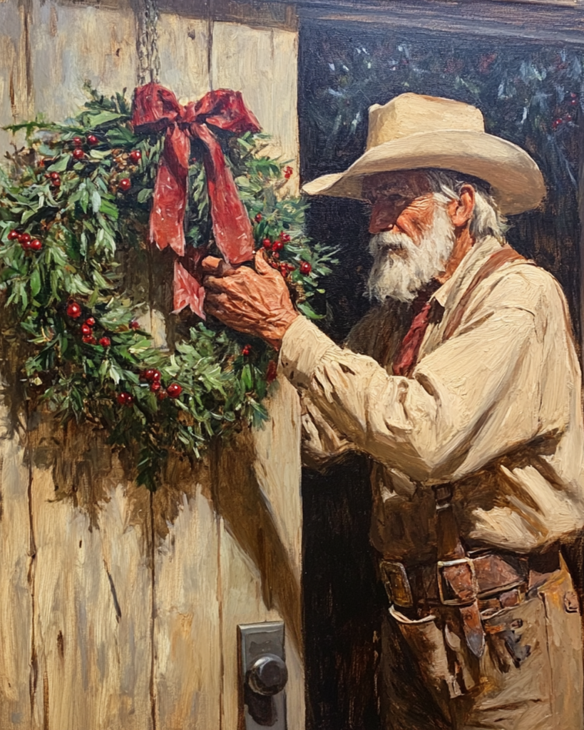 Wreath Grandpa Christmas Art Print – Heaven & Cozy