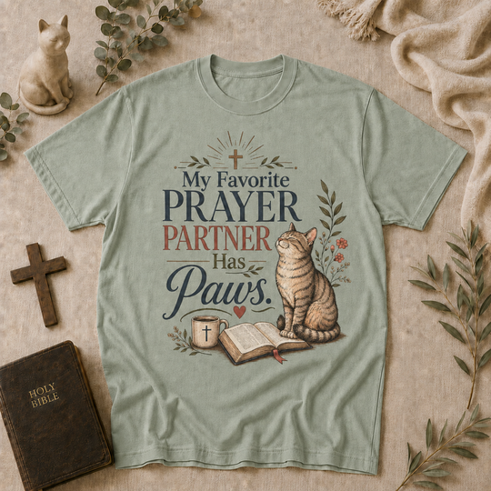 Prayer Partner Paws Cat Tee In Bay #color_bay