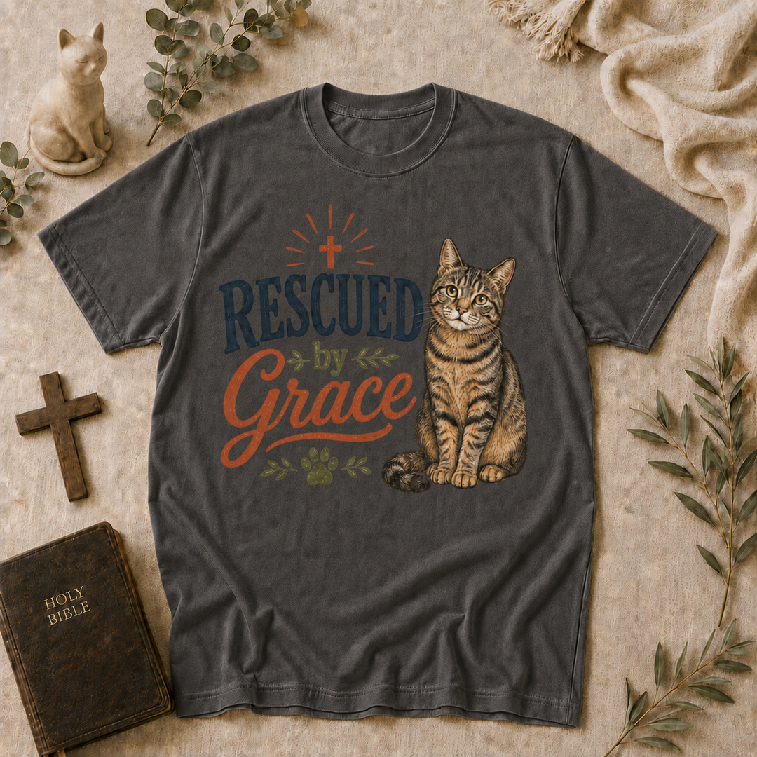 Rescued By Grace Cat Tee In Pepper #color_pepper