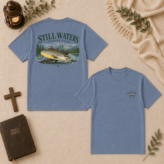 Still Waters Tee In Blue Jean #color_blue-jean