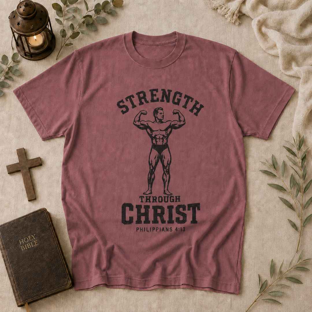 Strength Through Christ Tee In Brick #color_brick