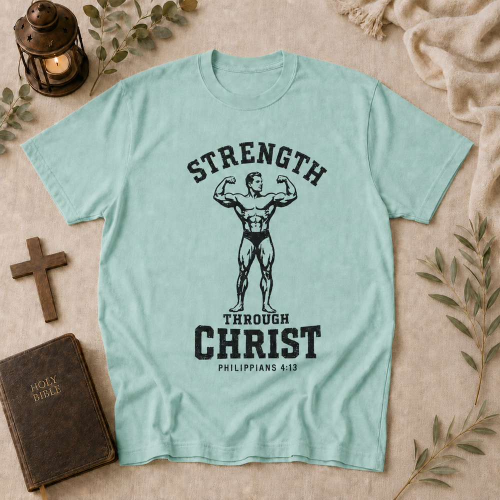 Strength Through Christ Tee In Chalky Mint #color_chalky-mint