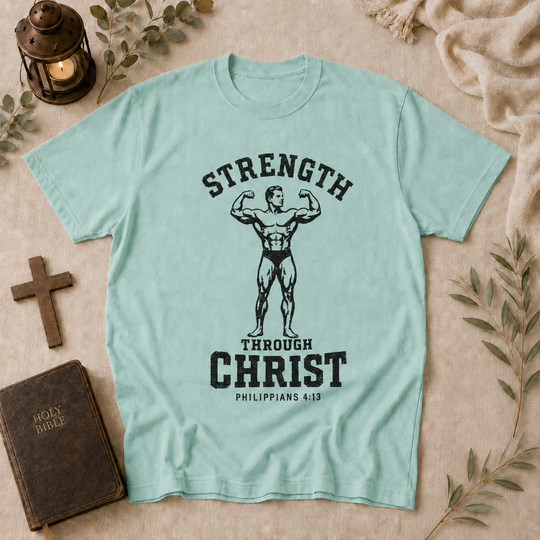 Strength Through Christ Tee In Chalky Mint #color_chalky-mint