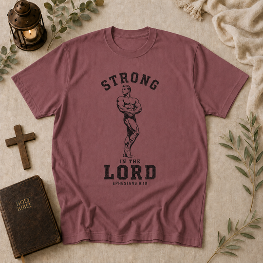 Strong In The Lord Tee In Brick #color_brick