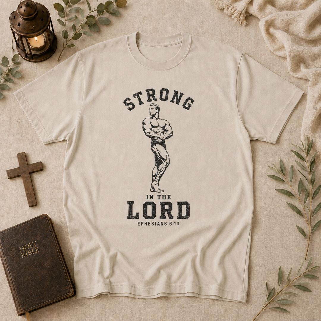 Strong In The Lord Tee In Ivory #color_ivory