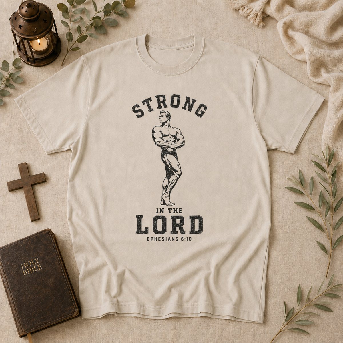 Strong In The Lord Tee In Ivory #color_ivory
