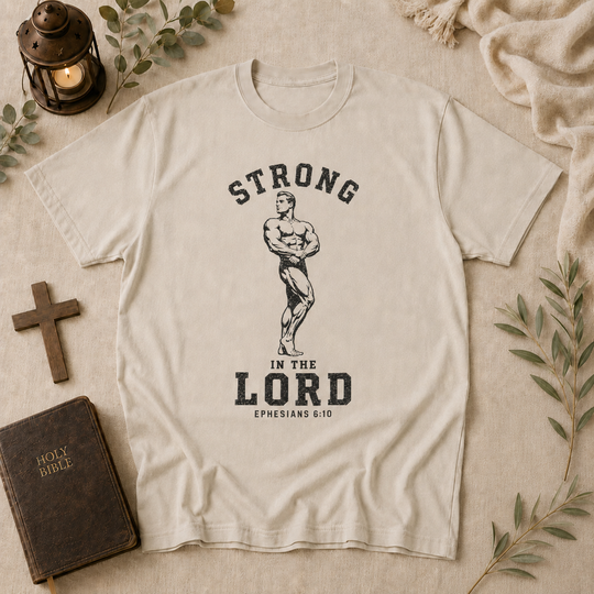 Strong In The Lord Tee In Ivory #color_ivory