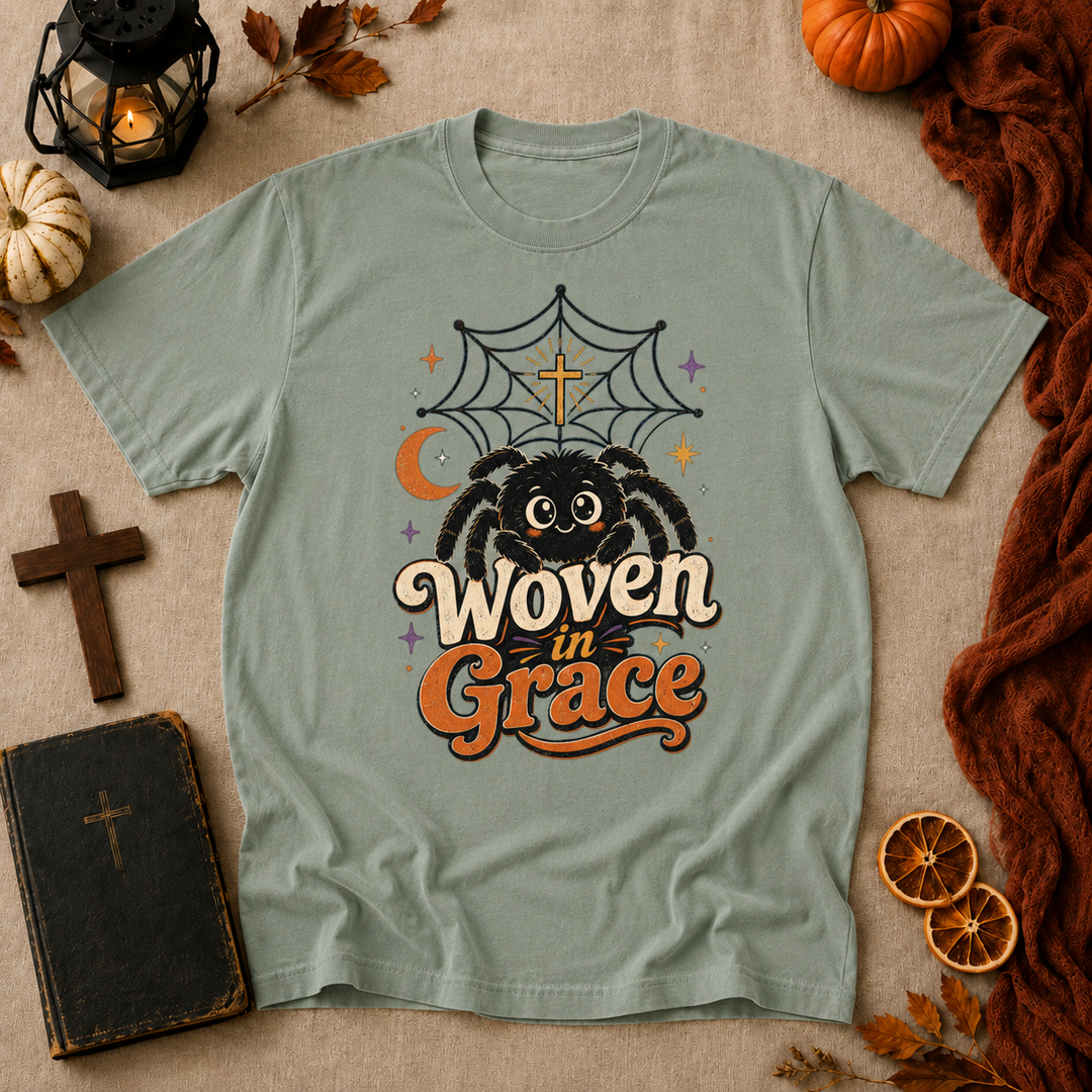 Spider 'Woven in Grace' Halloween Graphic T-Shirt