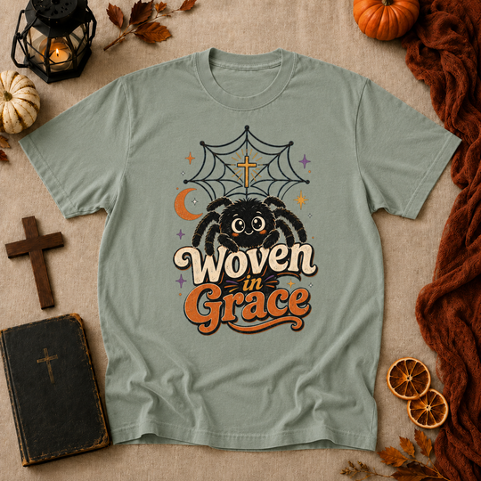 Spider 'Woven in Grace' Halloween Graphic T-Shirt