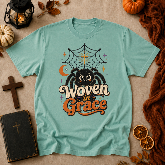 Spider 'Woven in Grace' Halloween Graphic T-Shirt