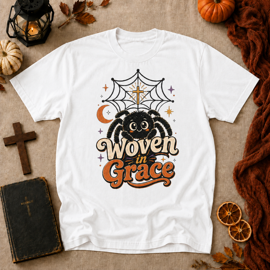 Spider 'Woven in Grace' Halloween Graphic T-Shirt